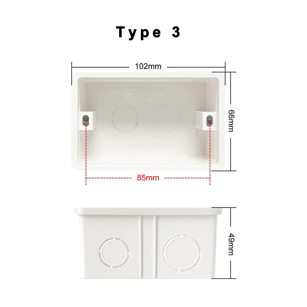 AVATTO Wall Mounting Box Internal/Surface Cassette White Box 86*86mm 102*66mm 140*68mm For EU/US standard Switch & Socket