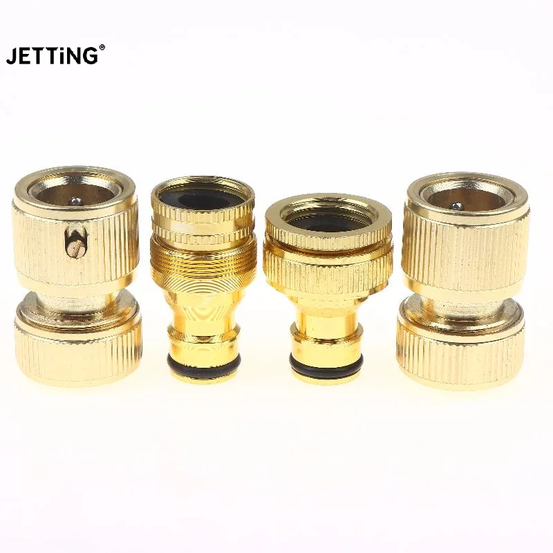 2pcs Standard Aluminum Hose Connector Set - 4/6'' Tap Fitting Quick Connect For Garden Pipes Hose Connector