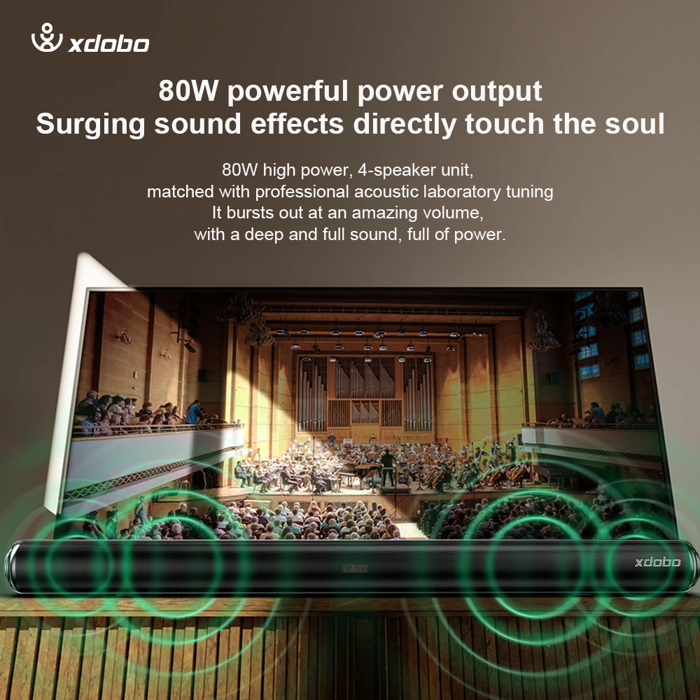 XDOBO Home 1978 II 80 واط تلفزيون عالي الطاقة سمّاعات بلوتوث المسرح المنزلي صدى جدار غرفة المعيشة الصوت أفرلورد نظام الصوت الجمهور