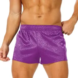 Men's 3 inch Satin Boxers Silk Satin Sleep Lounge Shorts Pajamas Bottom