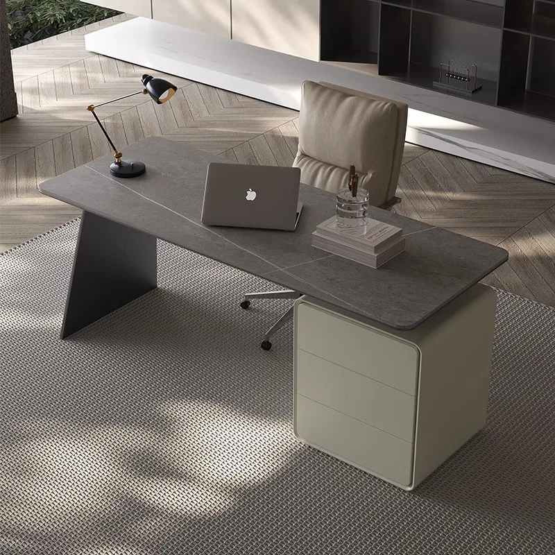 Light luxury slate desk, Italian minimalist home computer desk, high-end writing desk