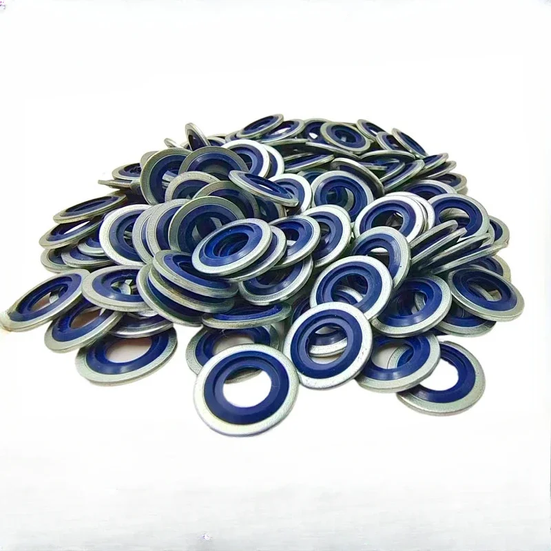 50/100pcs M6 Car Oil Drain Combination Gasket Repair Kit Rubber Sealing Ring Metal Seal O-Ring Bonded Washer