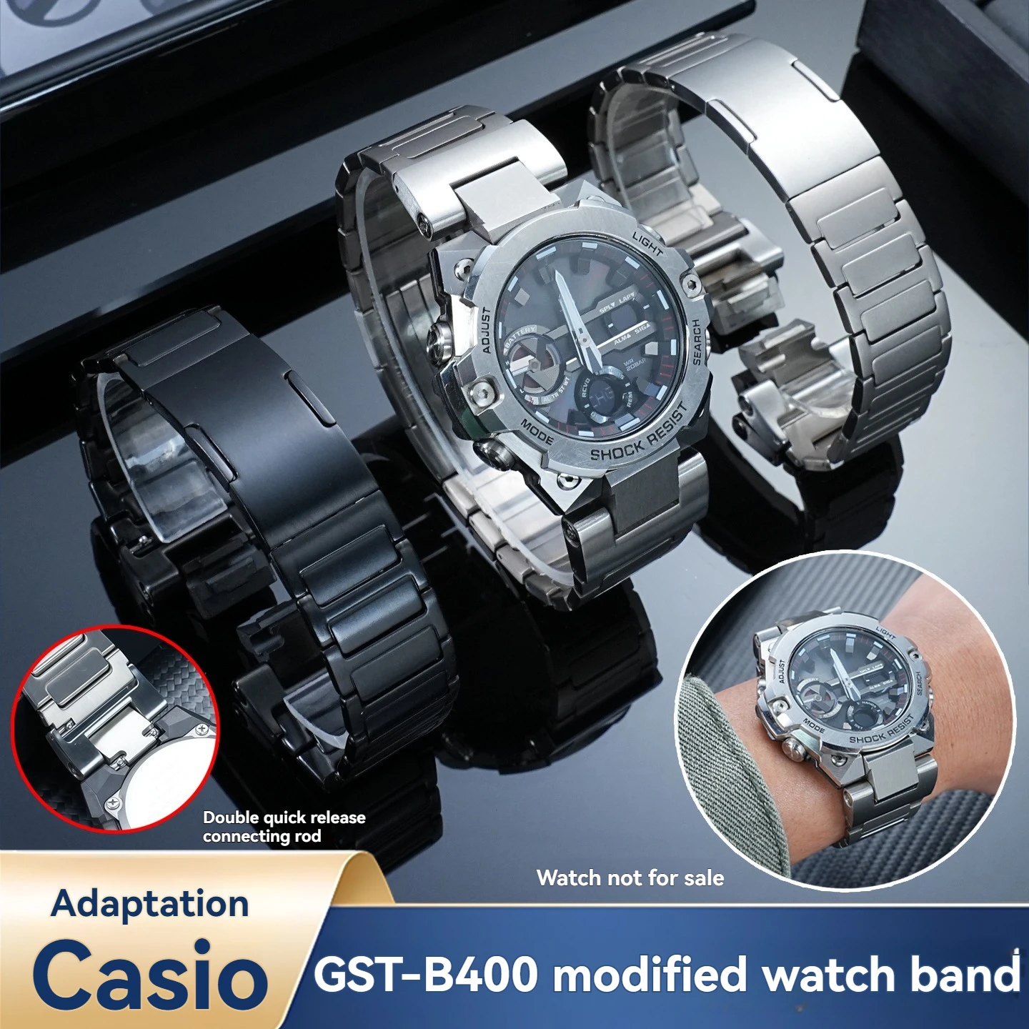 

Titanium Alloy Watch Band for Casio G-Shock GST-B400 | Men's Lightweight Sports Wrist Strap Replacement | 14mm Durable Bracelet