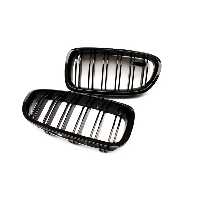 1 Pair 5 Series F10 Front Grill Glossy Black Front F11 Grille For BMW F18 M5 Matte Black Dual Slat Car Grills 2010-2017