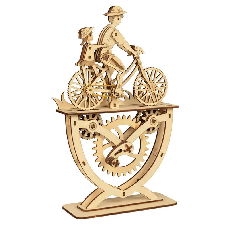 3D Wooden Puzzle Creative Bicycle Model DIY Assembly Toy Jigsaw Model Building Kits for Kids Adults Gifts