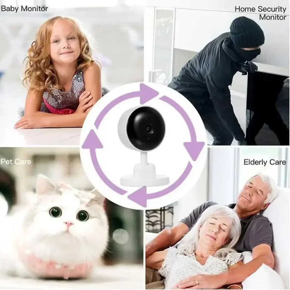 Tuya Wireless Camera Mini Baby Monitor Smart Life Home Security Two-Way Audio Motion Detection Infrared Night Vision IP Camera