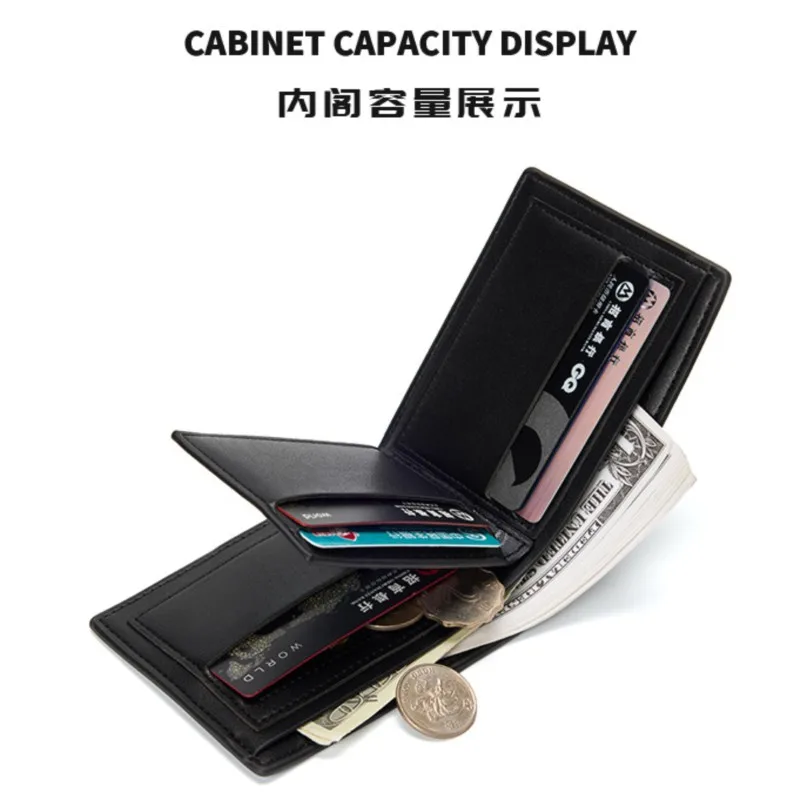 الرجال تتفاعل حجب الأعمال المحفظة سعة كبيرة باليد محفظة نسائية للعملات المعدنية متعددة فتحة حامل بطاقات التعريف الشخصية الجلود Billeteras Hombre #1