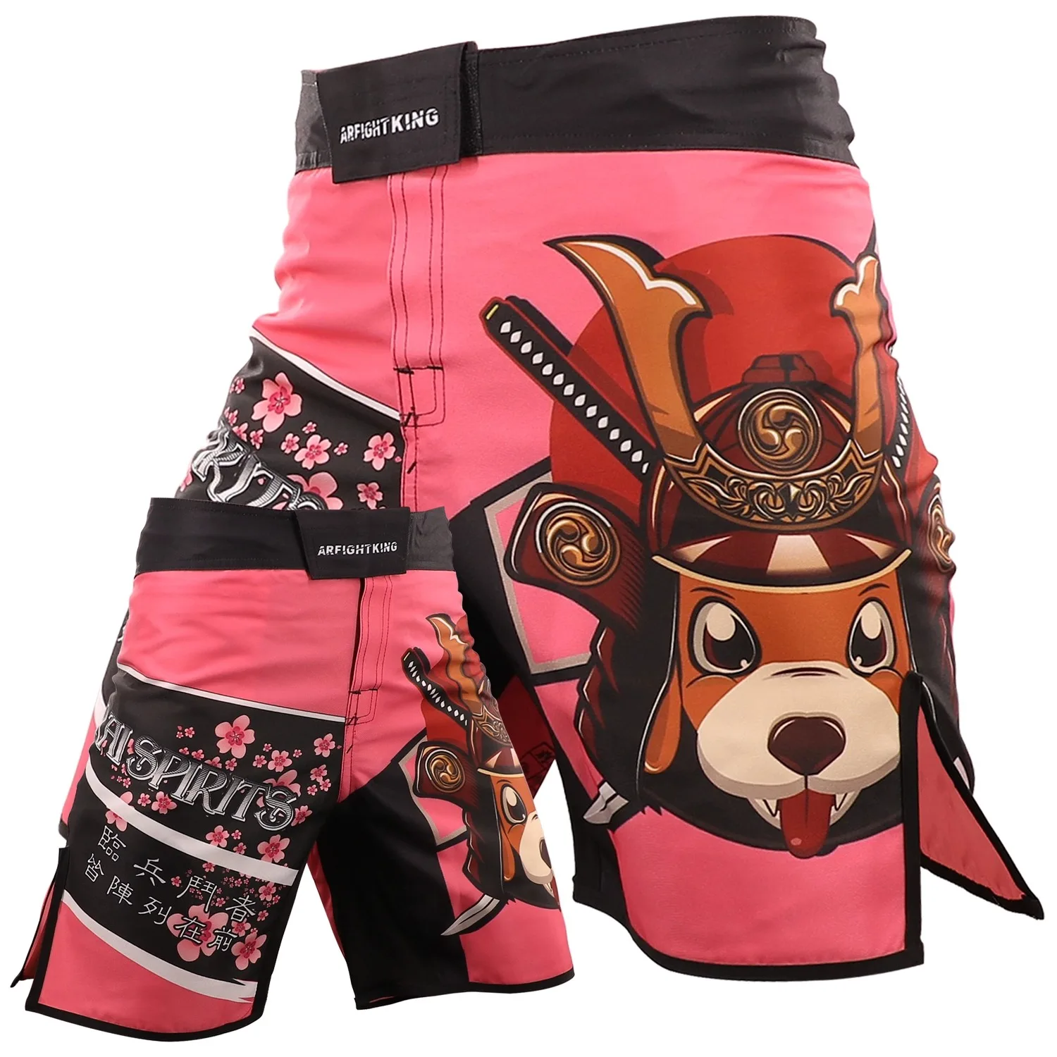 MMA Japanese style Soul Attendant Pink Boxing Fighting Sports Training Competition Grade 5-point Pants XXS-XL