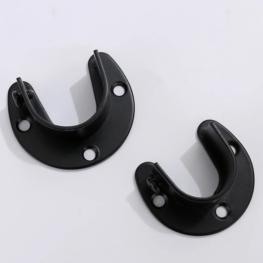 

2pcs Closet Rod Bracket Stainless Steel Wall Mount Support For Shower Curtain Rod Bathroom Closet Pole Brackets Hardware