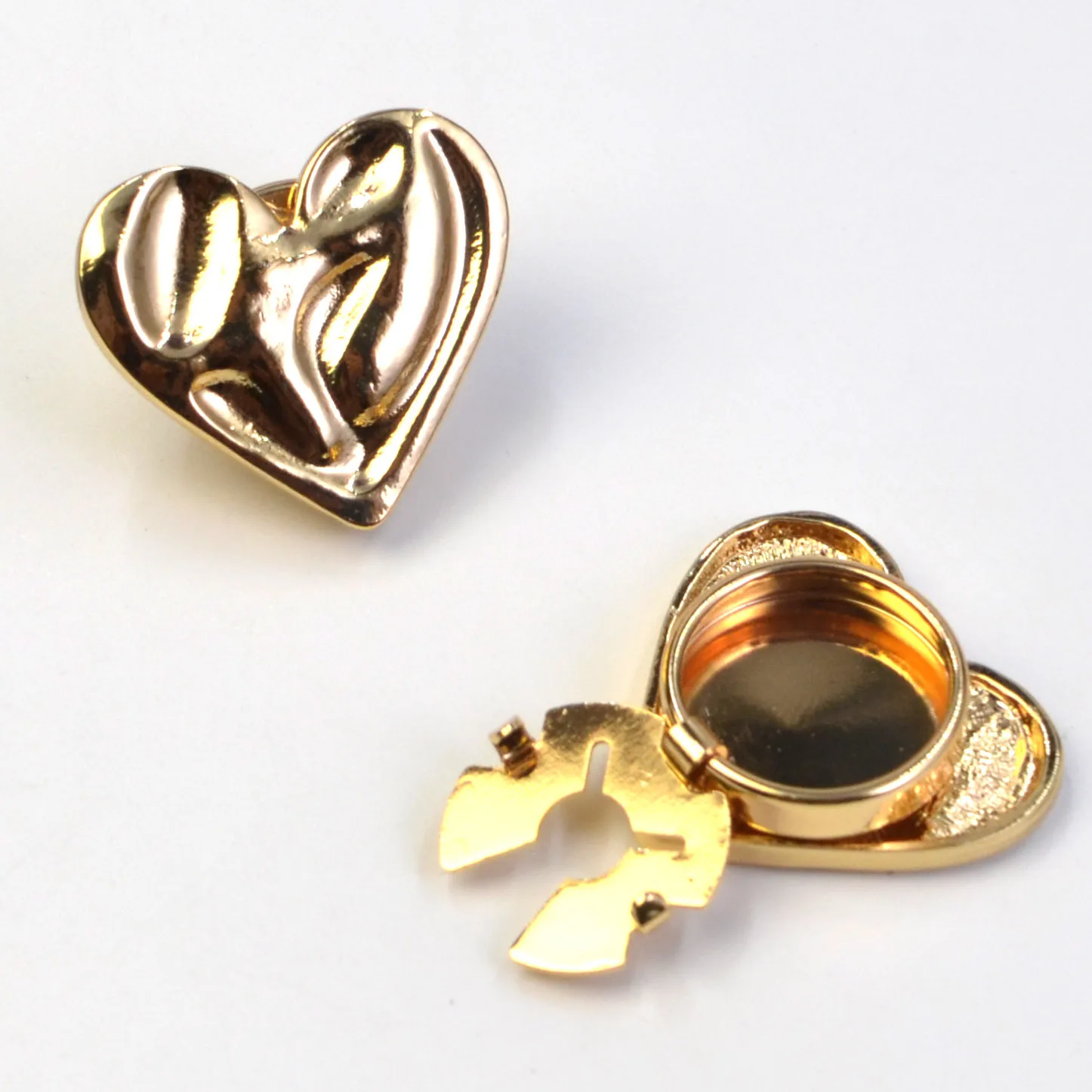 Couvre-boutons en forme de cœur en métal, 2 pièces, pour bricolage de vêtements, boutons décoratifs, décoration de boutons de manches de chemise en alliage