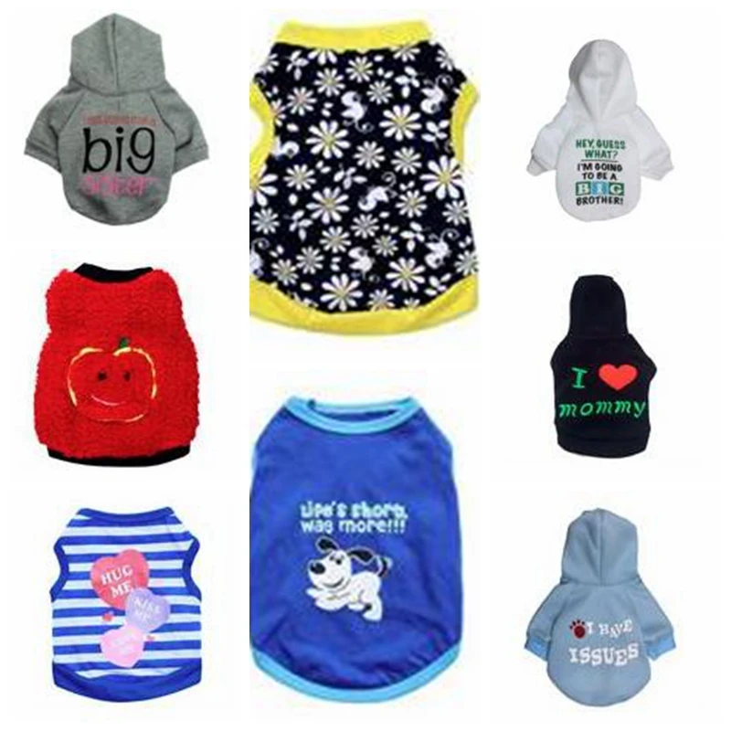 Wholesale Dog Pet Hoodie Cotton Cap Outfit Sweatshirt Casual 10PCS