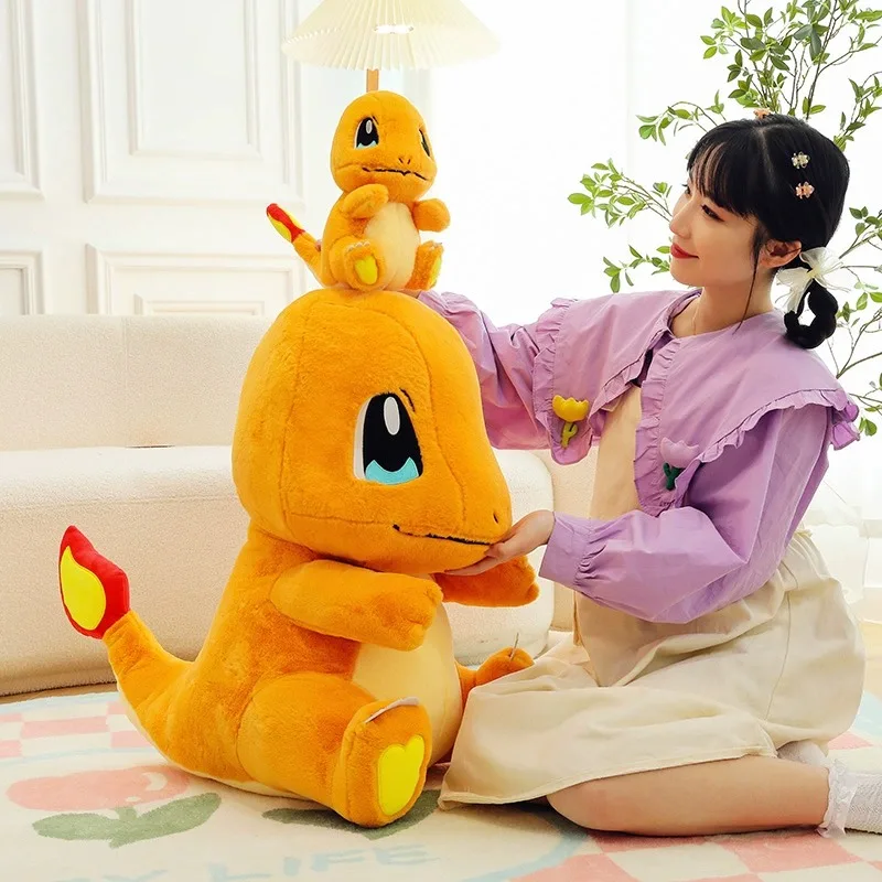 35-60cm tamanho grande pokemon charmander plushies squirtle dos desenhos animados anime peluche ornamento confortável boneca macia crianças brinquedo presente