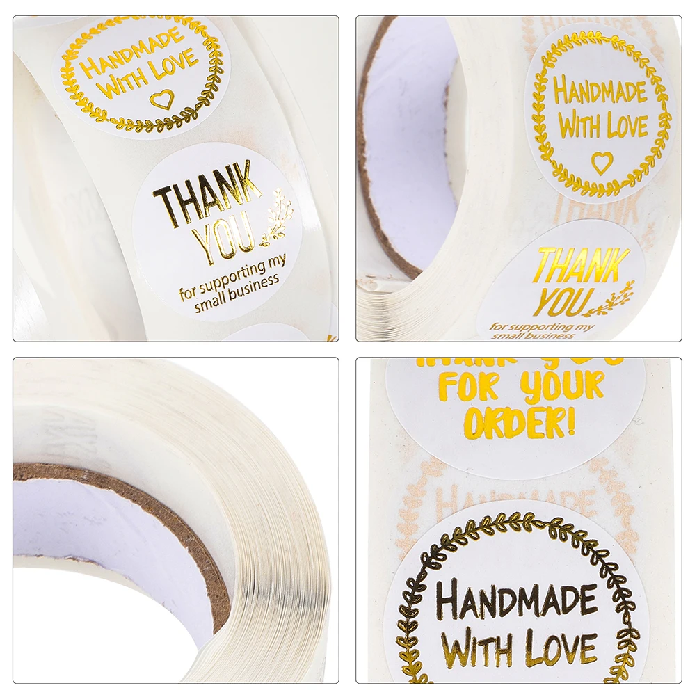 

Thank You Stickers for Packaging 2 Rolls Handmade Labels Candy Baking Sealing Strong Adhesiveness Personalized Business