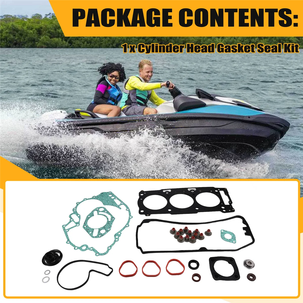 

NEW_1503 Jetski Cylinder Head Gasket Seal Kit for Sea-Doo BRP 4-Tec