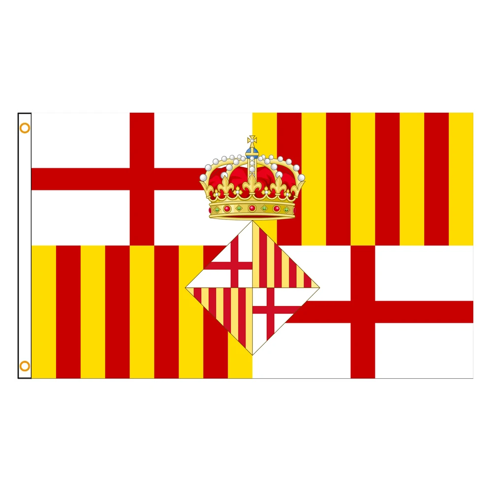 3x5 Ft Barcelona Flag Vivid Color and Fade proof a City of Spain Flags Polyester with Brass Grommets