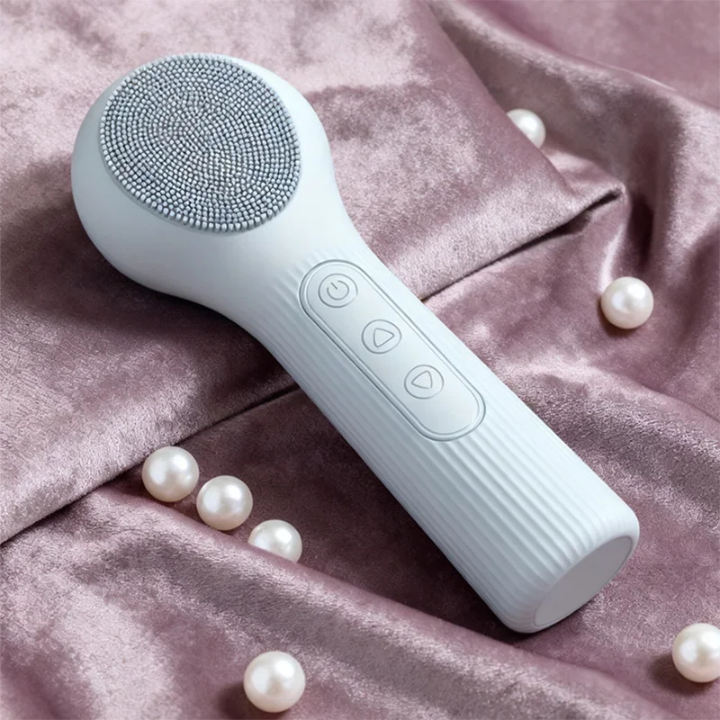 فرشاة تنظيف الوجه بالموجات فوق الصوتية المنزلية المحمولة، فرشاة تنظيف مقاومة للماء من السيليكون، أداة تنظيف عميقة للوجه والعناية بالبشرة