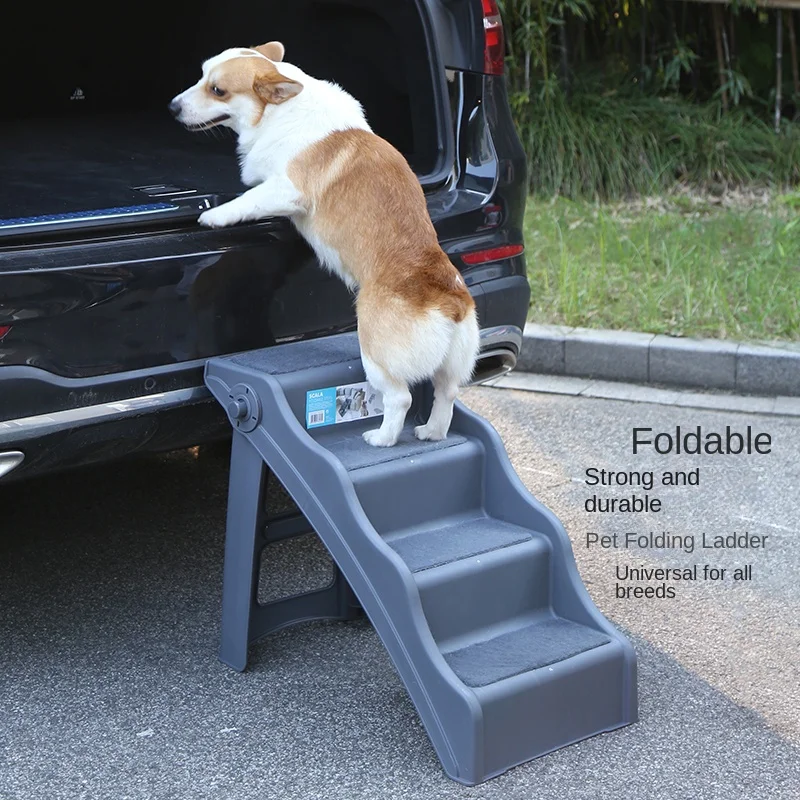 Foldable Pet Stairs for Dogs, Cats and Elderly Pets, Non-slip Dog Steps Ramp for Bed, Couch and Car