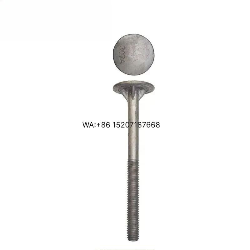 Wmwmnu Hot Dipped Galvanized Carbon Steel A307 Timber Bolt Dome Head 4 Fins Neck