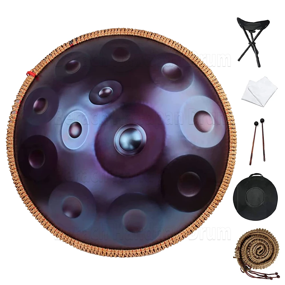 

Purple Handpan 12 Tones Drum 22 Inches D Minor Steel Tongue Drum Yoga Meditation Hand Pan Music Drums Percussion Instruments