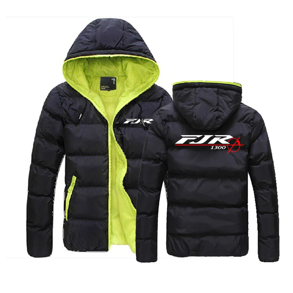 2024 FJR 1300 Motorcycle Printing New Men Autumn and Winter Patchwork Cotton Jacket Comfortable Casual Hooded Comfortable Tops