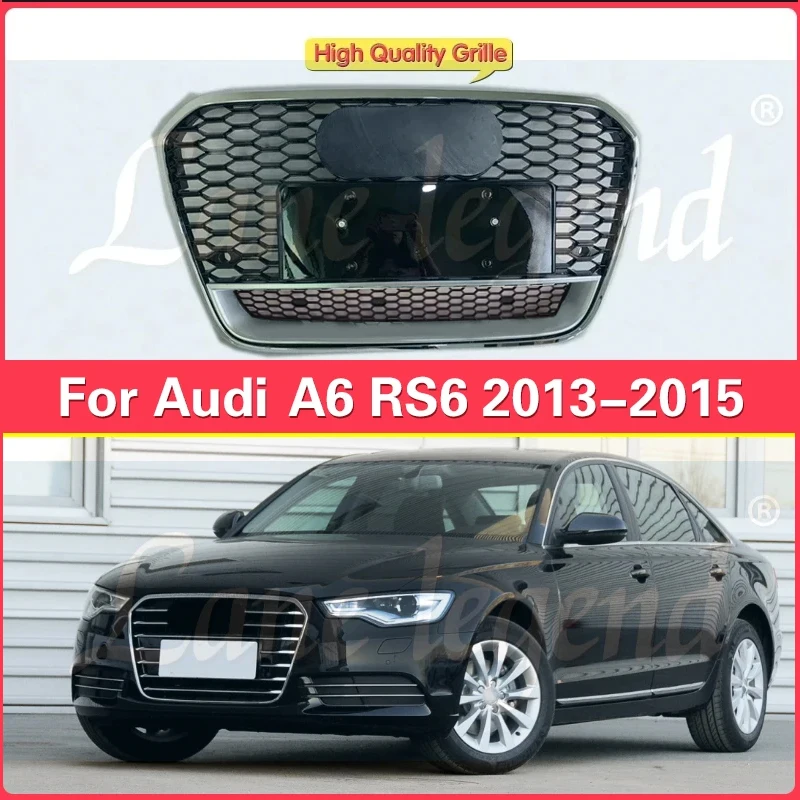 

Centre Panel Styling Upper For RS6 Style Front Sport Hex Mesh Honeycomb Hood Grill Black For Audi A6 A6L 2013-2015 Car-styling