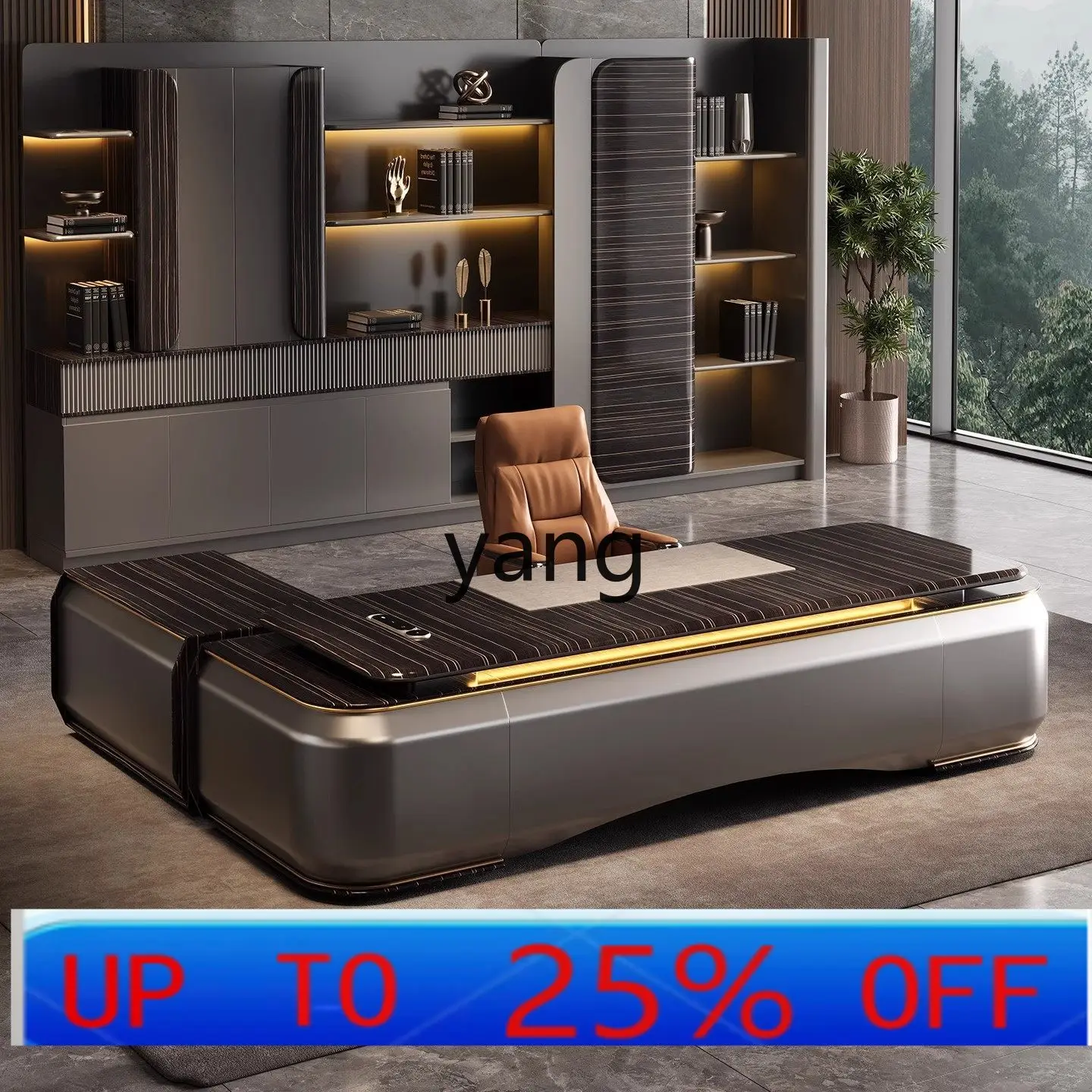 YJQ boss desk light luxury atmosphere president office furniture desk chair