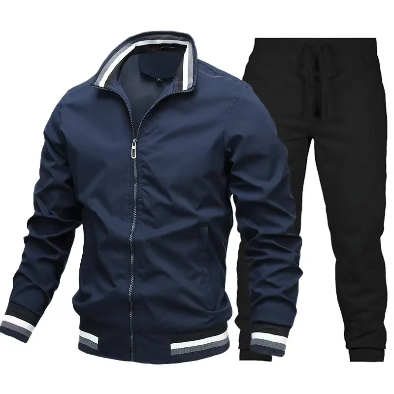 2026 new retro style motorcycle jacket racing jacket windbreaker outdoor sports bicycle jacket men's casual plus size set