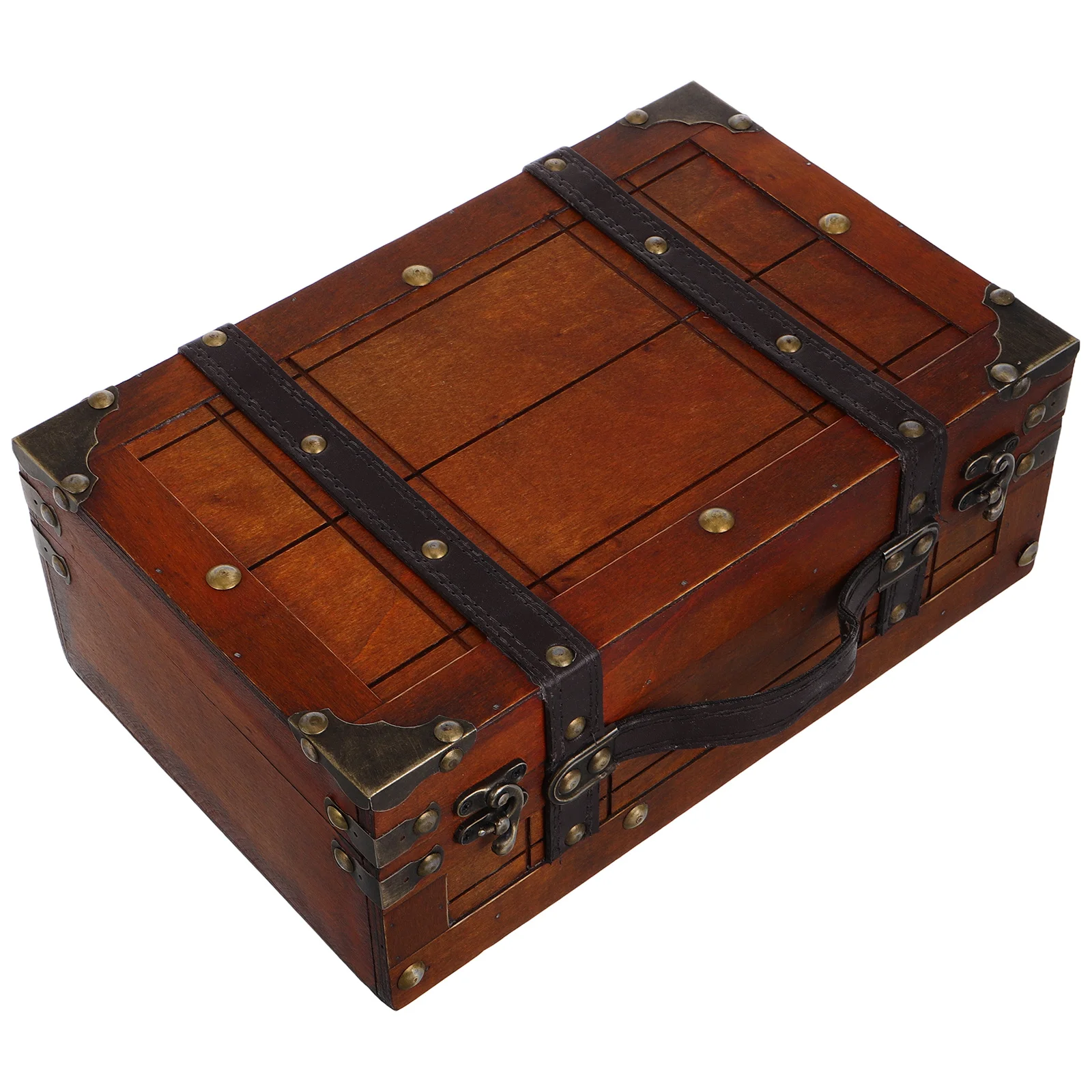

Wooden Storage Box Vintage Style Jewelry Organizer Retro Trunk For Women Small Decorative Chest Home Decor Sundries Container