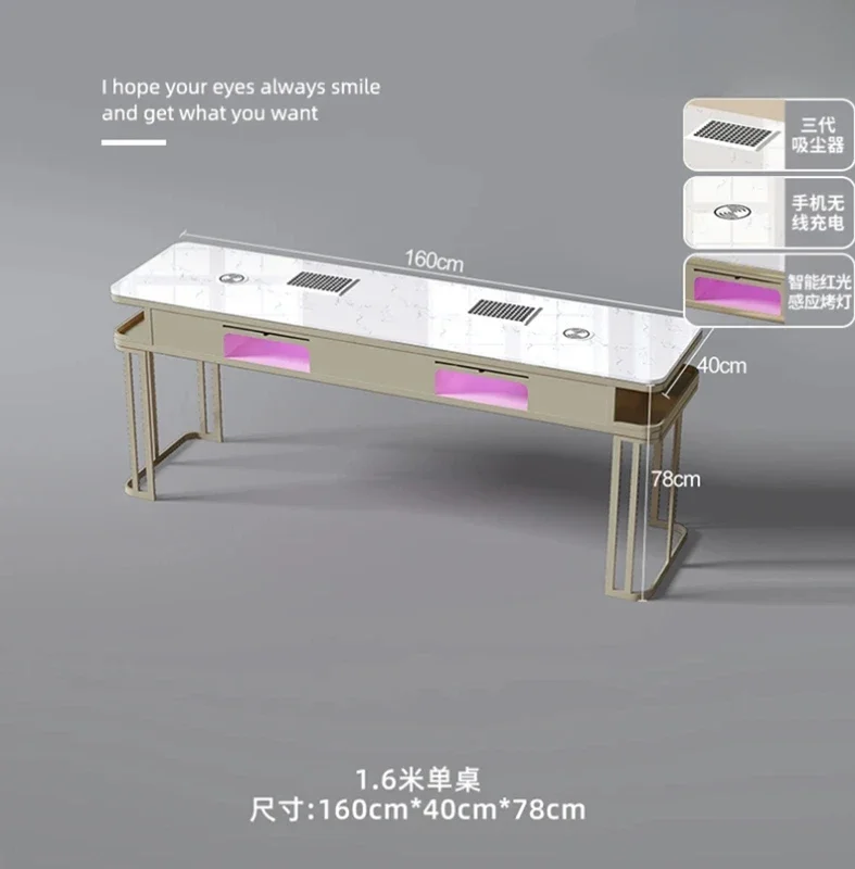 

Ретро современный роскошный профессиональный столик для ногтей, туалетный столик для хранения маникюрного стола, пылесос Mesa De, мебель для маникюрного салона