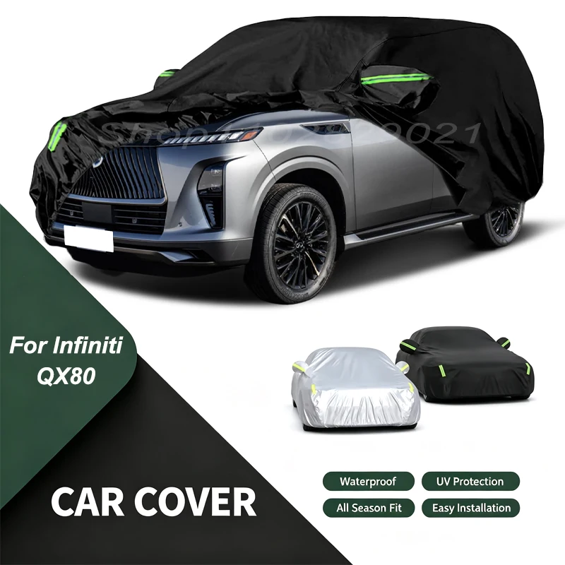 Car Cover For Infiniti QX80 Waterproof Dustproof Outdoor Protection, UV Snow Sun Resistant Auto Exterior Cover Car Sunshade