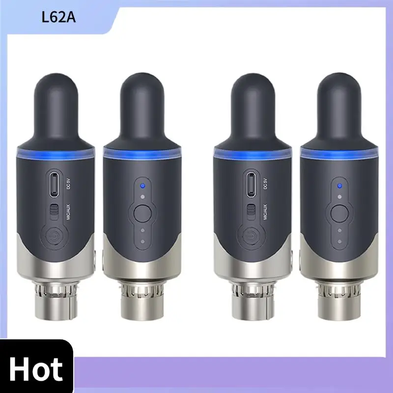 

L62A 2X New UHF Wireless Mic Adapter XLR Transmitter & Receiver Converter Wireless Mic Rechargeable For Live Interview/Studio