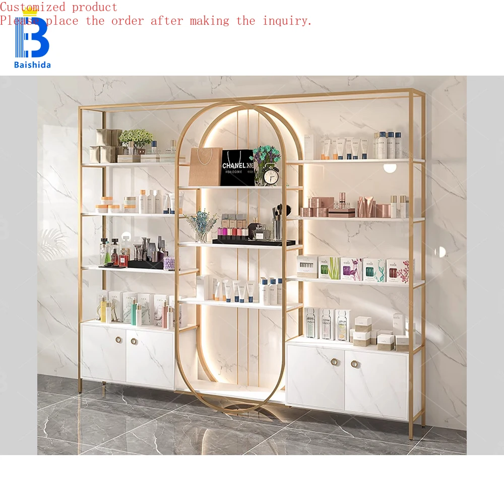 

Custom.Factory Custom Design OEM Cosmetic Display Stand Store Interior Counter Retails Display Showcases Cosmetics Display Cabin