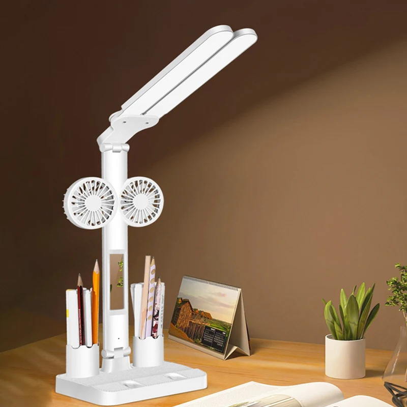 candeeiro de mesa recarregavel para study desk luz de leitura led com ventilador led clock dispaly reading lamp 01