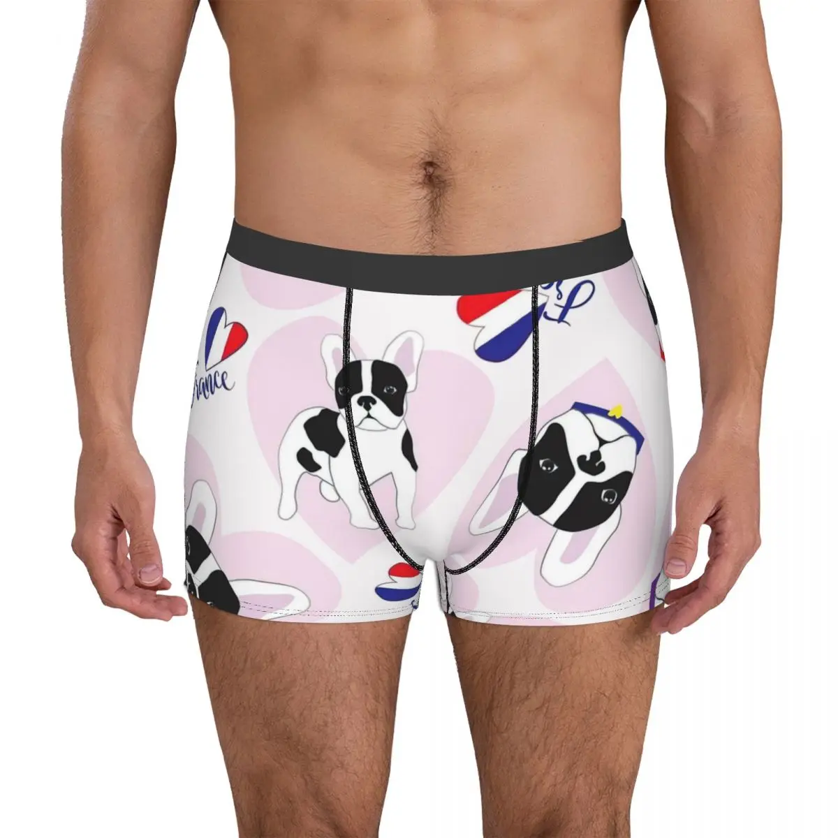 

Seamless Pattern With French Bulldogs Men's Boxer Briefs Shorts Men Underpants Men's Panties Soft Underwear For Men