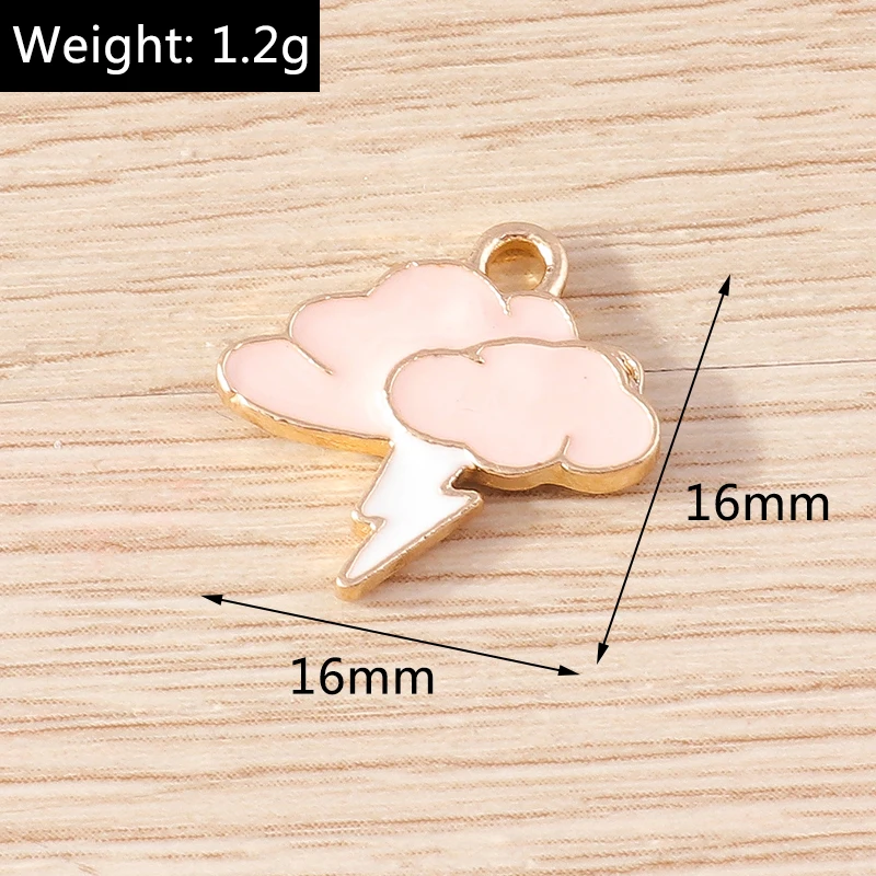 10 Stück niedliche, gemischte Emaille-Anhänger in Form von Mond und Wolken für die Schmuckherstellung, Ohrringe, Anhänger, Halsketten, Armbänder, DIY-Bastelzubehör – Detail 7