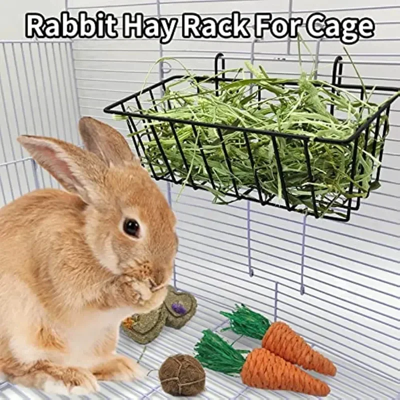 Rabbit Food Basket Grass Rack  Frame Hay Feeder Rabbit Spring Grass  Hay Bowl Rack Pet Food Container