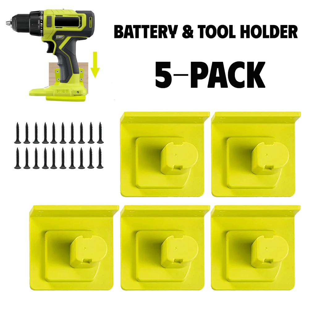 1-5PCS Wall Mount Battery & Tool Holder for Ryobi 18V Li-ion Battery Power Tool Drill Storage Hangers Shelf for RYOBI P103 P107