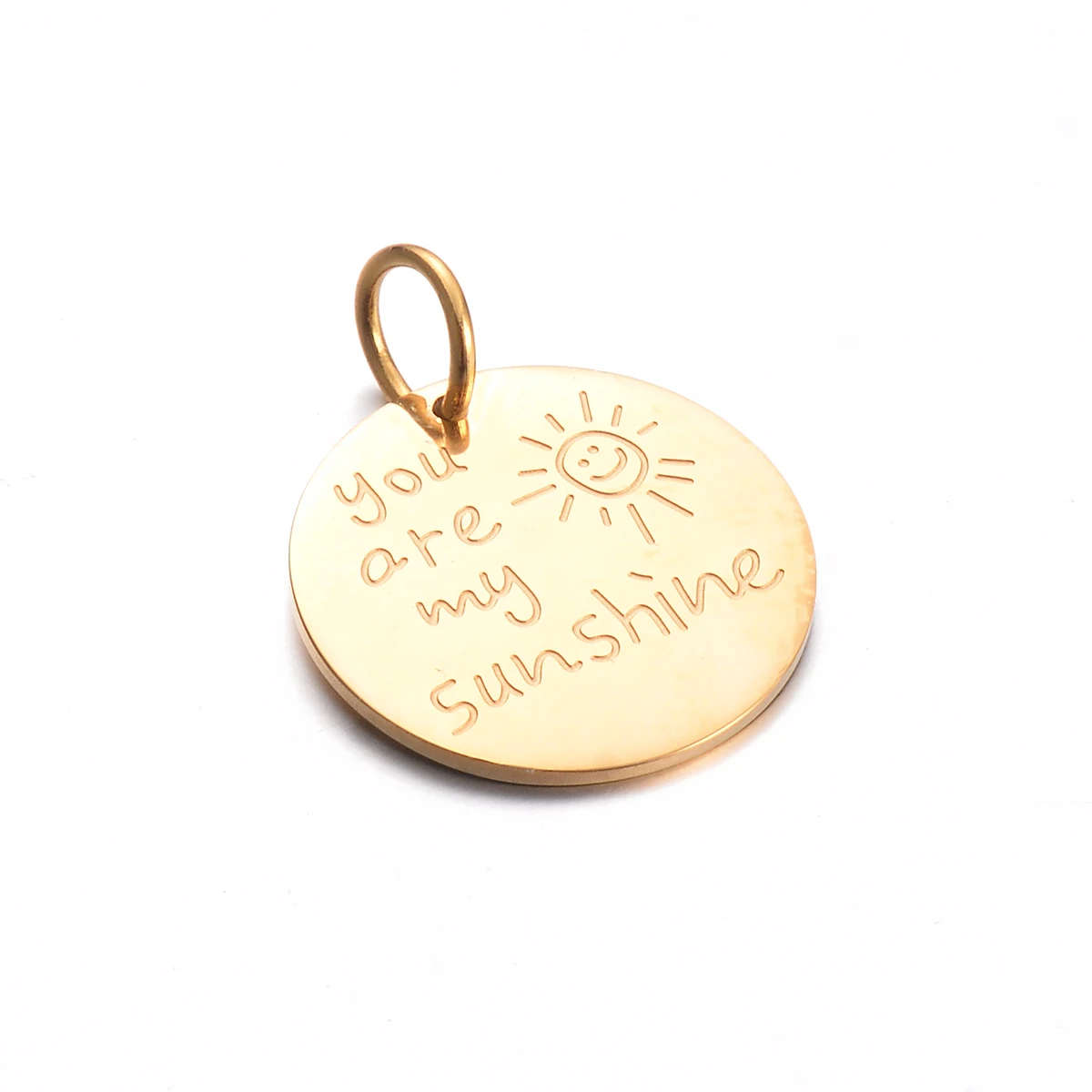 3Pcs Stainless Steel You are My Sunshine Pendant Gold Color DIY Handmade Necklace Bracelet Making Jewelry Supplies