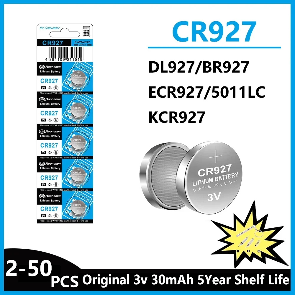 

2-50PCS CR927 CR 927 3V Lithium Battery DL927 BR927 LM927 ECR927 For Watch Car Remote Control Clock Electric Toy Button Cell