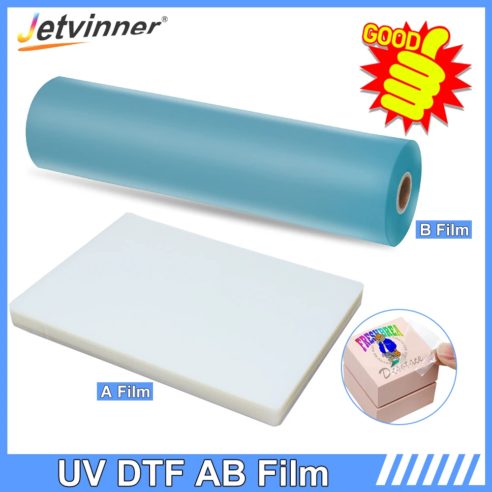 100PCS UV DTF Film UV DTF Printer Transfer Sticker A3 UV DTF AB Film Direct Printing to A Film to Acrylic Glass Leather Plastic