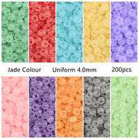 200Pcs 4mm Imitation Jade Glass Czech Beads 6/0 Smooth Craft Beads For DIY Jewelry Making Charm Bracelet Necklace Accessories