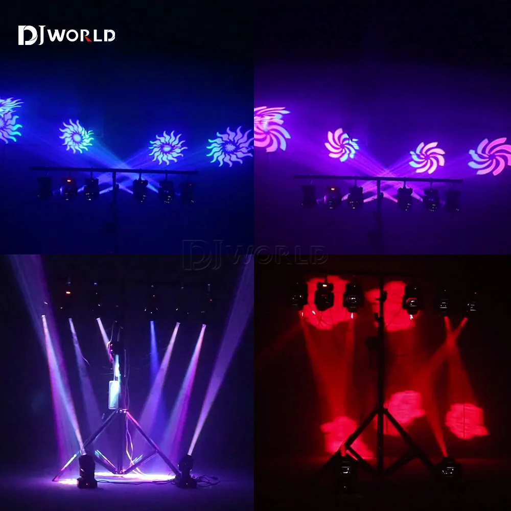 8PCS 60W LED Gobo Moving Head Light Spot Pattern Manual Focus DMX Rotating LED Stage Pattern Light For Dj Disco Party Show