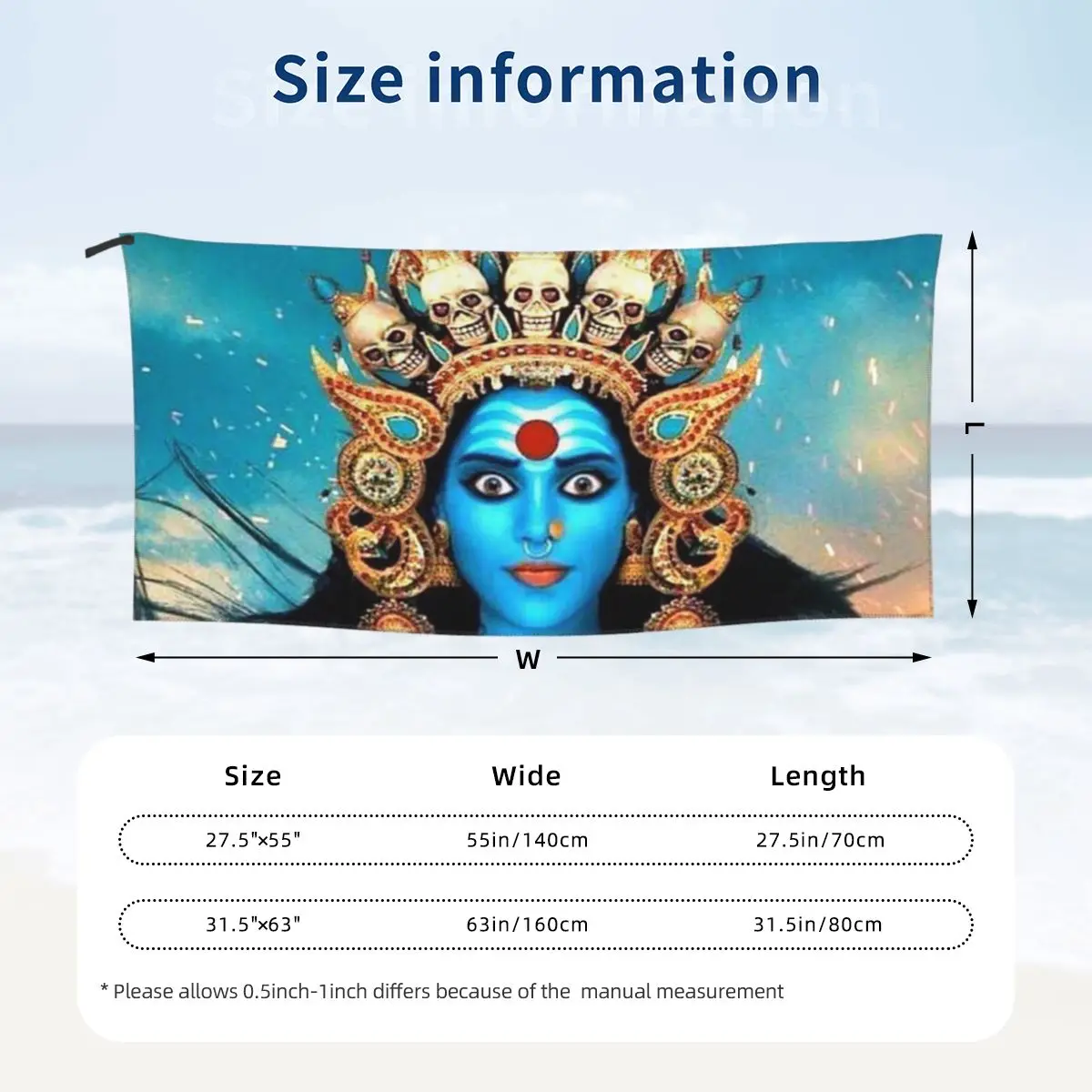 Cosmic Kali Ma Hindu Goddess Of Destruction Beach Towel Soft Microfiber Quick Dry Absorbent Quick Towels For Yoga