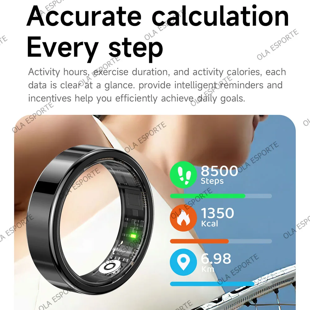 2026 New Smart Ring Heart Rate Blood Pressure Sleep Monitoring Motion Tracking IP68 Waterproof Men Women Smart Ring Holiday Gift