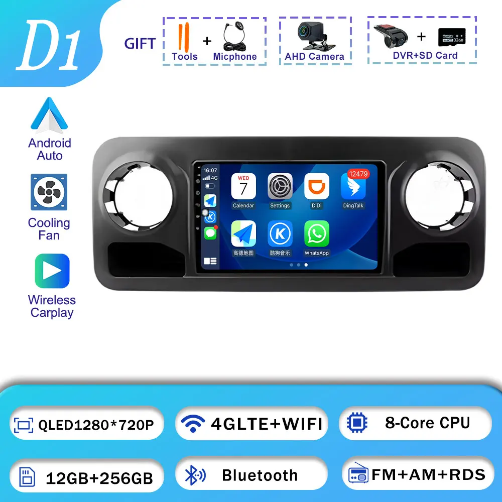 Voor Mercedes Benz Sprinter 2018-2022 Autoradio BT GPS Navigatie WIFI Stereo Multimedia Android 16 Draadloze Auto Speler carplay