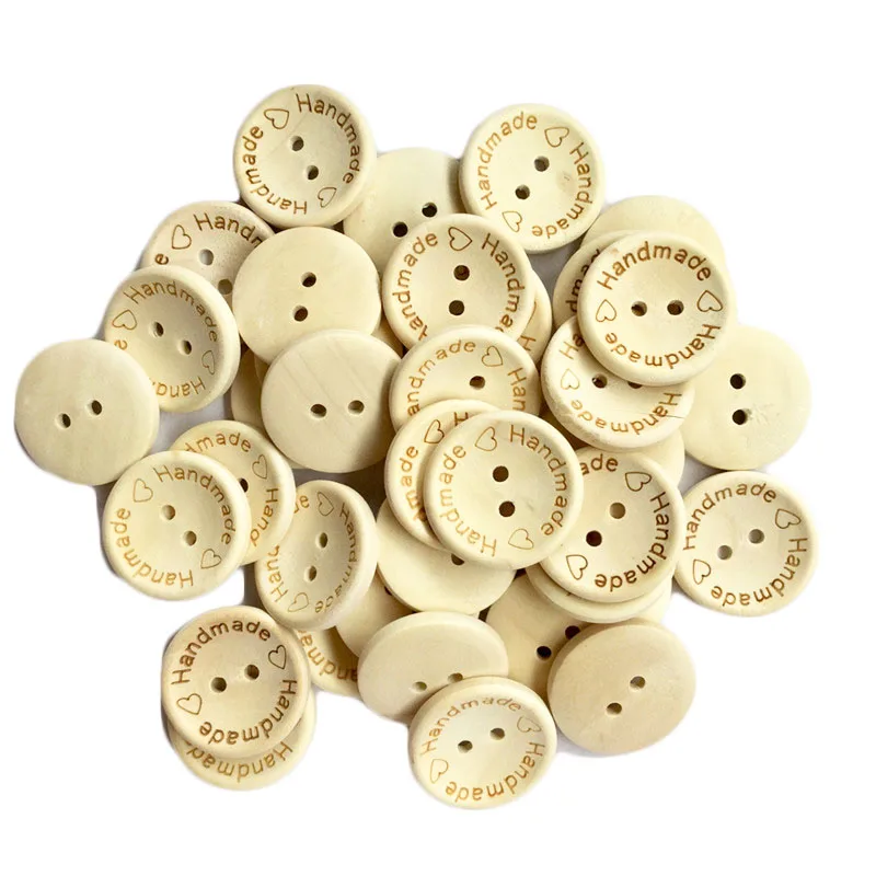 

50PCS Wooden Buttons Clothing Decoration Wedding Decor Handmade Letter Love DIY Crafts Scrapbooking for Sewing Accessories