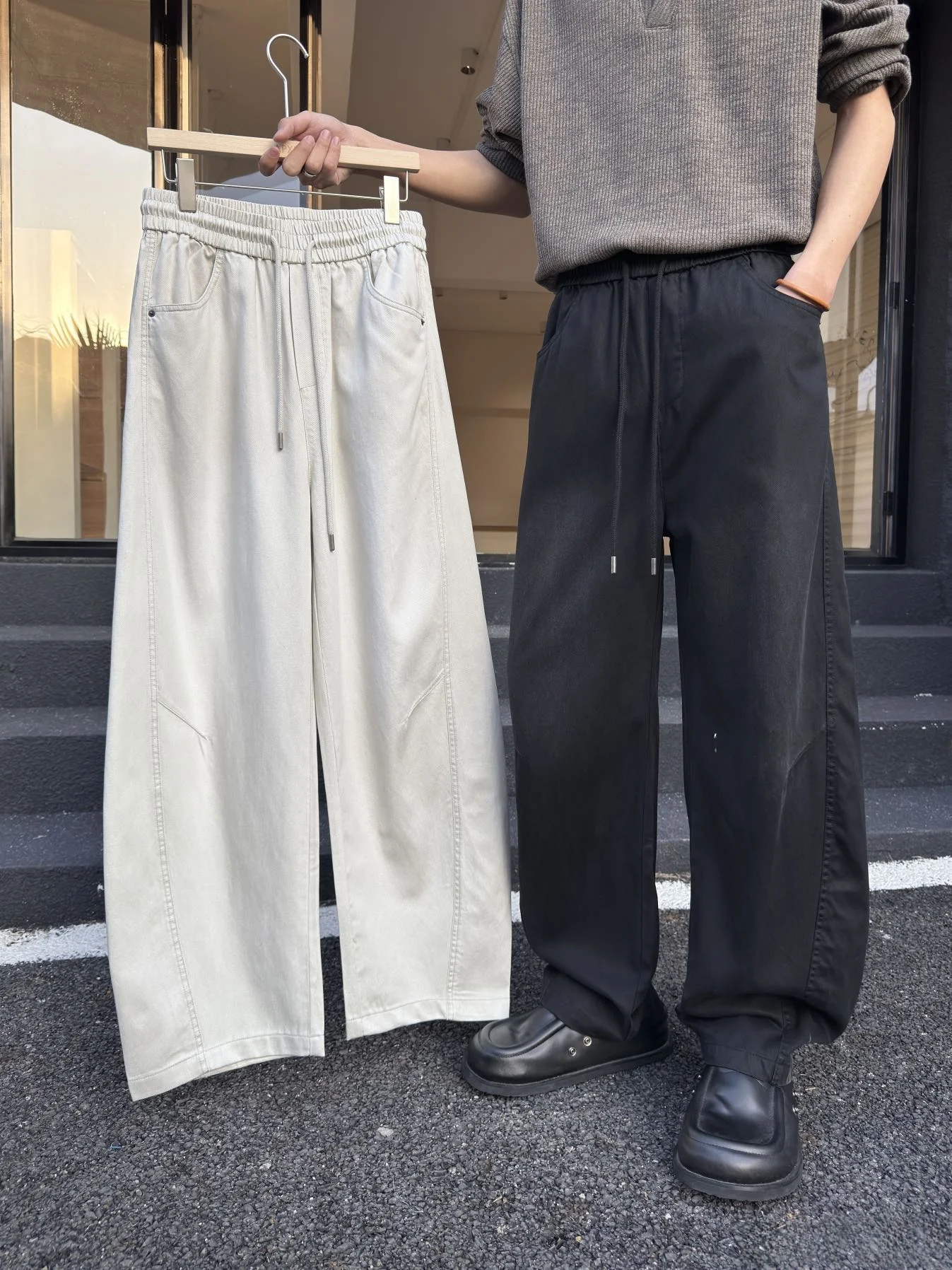

Spring 2026 Men's Casual Pants Modal Cotton Knife Straight Leg Trendy Commuter American Sle Comfortable Loose Fit