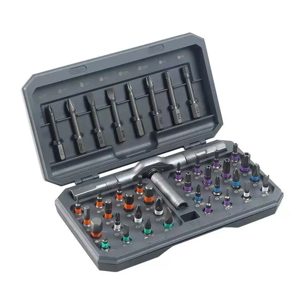 42 in 1 Magnetic Screwdriver Bit Set Multi Bit Ratcheting Screwdriver Set