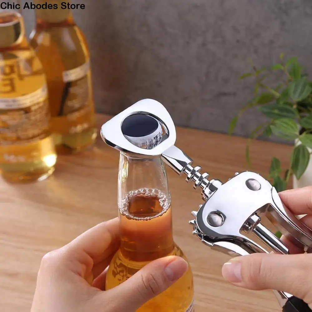 Sacacorchos de vino portátil 2 en 1, abridor de botellas de acero inoxidable con resorte, barras removedoras de corcho para botellas de vino Manual