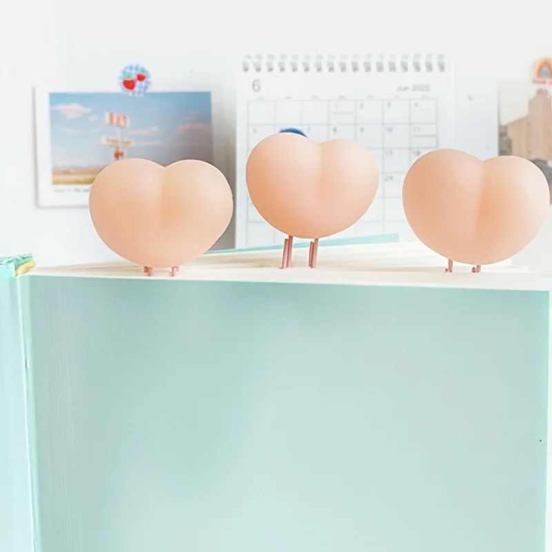 1pc Creative Pvc Soft Glue Decompression Paper Clip Color Cartoon Shape Shaped Metal Bookmark Paper Clip